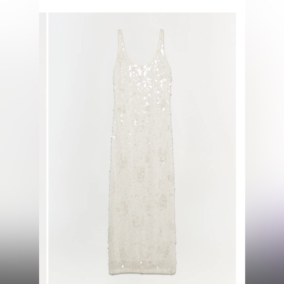 Simkhai Dresses & Skirts - SIMKHAI Bex White Sequined Maxi Tank Dress